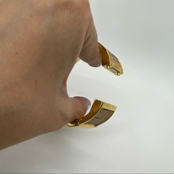 J. Crew Gold Tone Hinged Cork Bracelet with dust bag - Picture 4 of 6